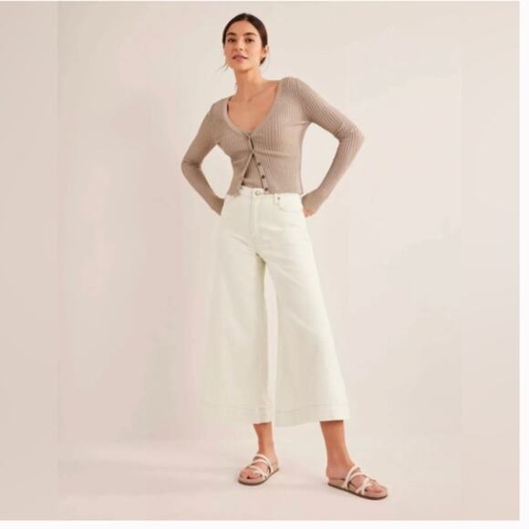 NWT Boden High Rise Culotte Jean Cream 31 x 28 - Picture 1 of 8